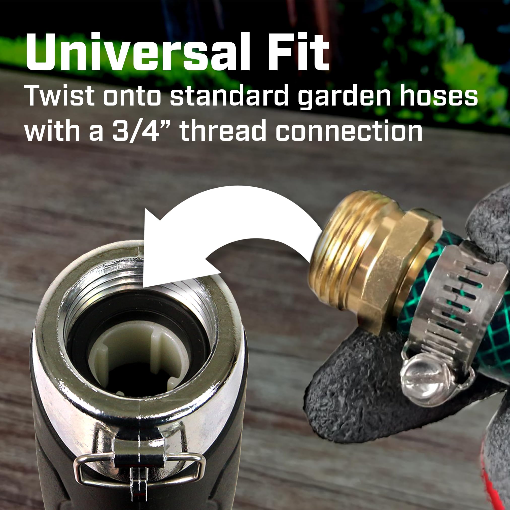 Chapin 4605: 7-Pattern Garden Hose Spray Nozzle with Front Trigger Grip, Threaded Connection Fits Standard Garden Hose, for Gardening, Landscaping, Watering and Outdoor Jobs, Red/Black - Image 5