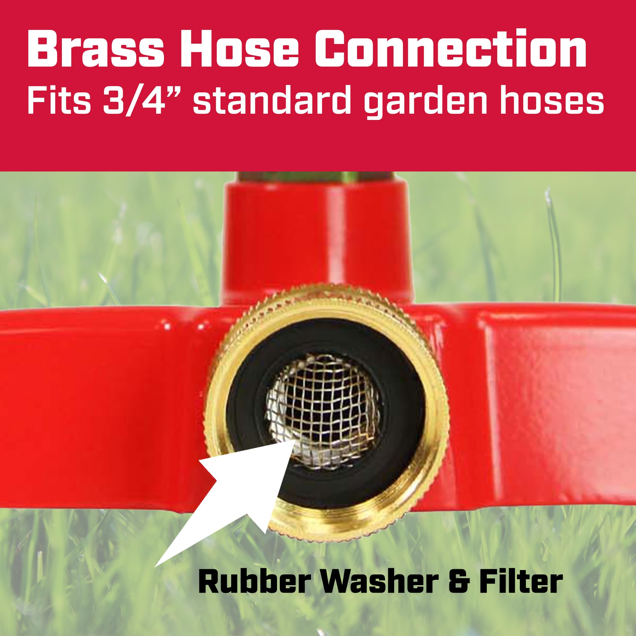 Chapin 4980: Platform Impact Sprinkler, 360 Degree Automatic With Base for Gardens and Lawns, Up to 85ft Coverage Area, Yards and Garden Watering, Red - Image 7