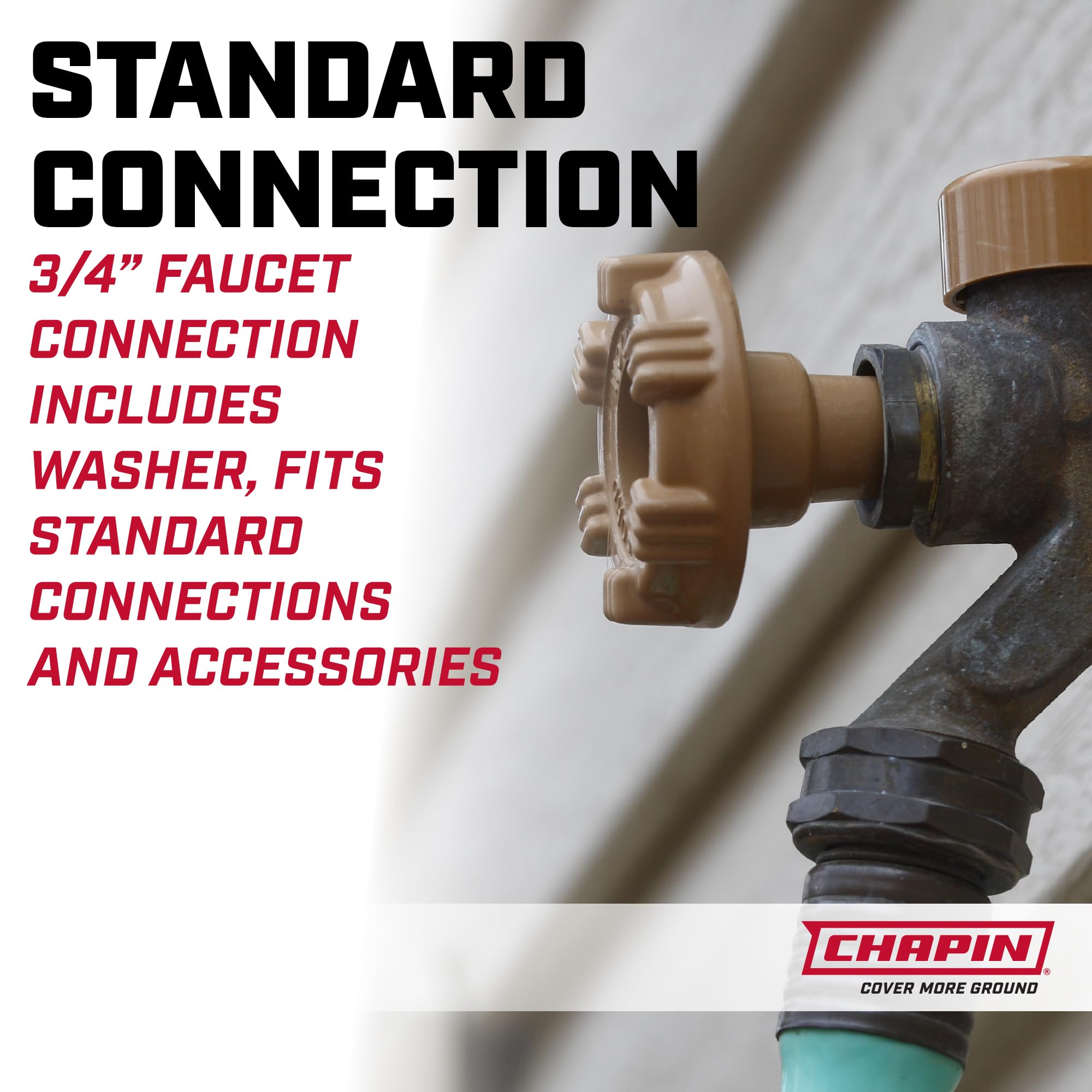 Chapin 5997 Garden Hose Reel, 65-feet Retractable, Wall Mounted Heavy-Duty Case, 180° Swivel Frame Mount, Automatic Retract, Locking Hose, 10 Position Metal Garden Hose Spray Nozzle - Image 6