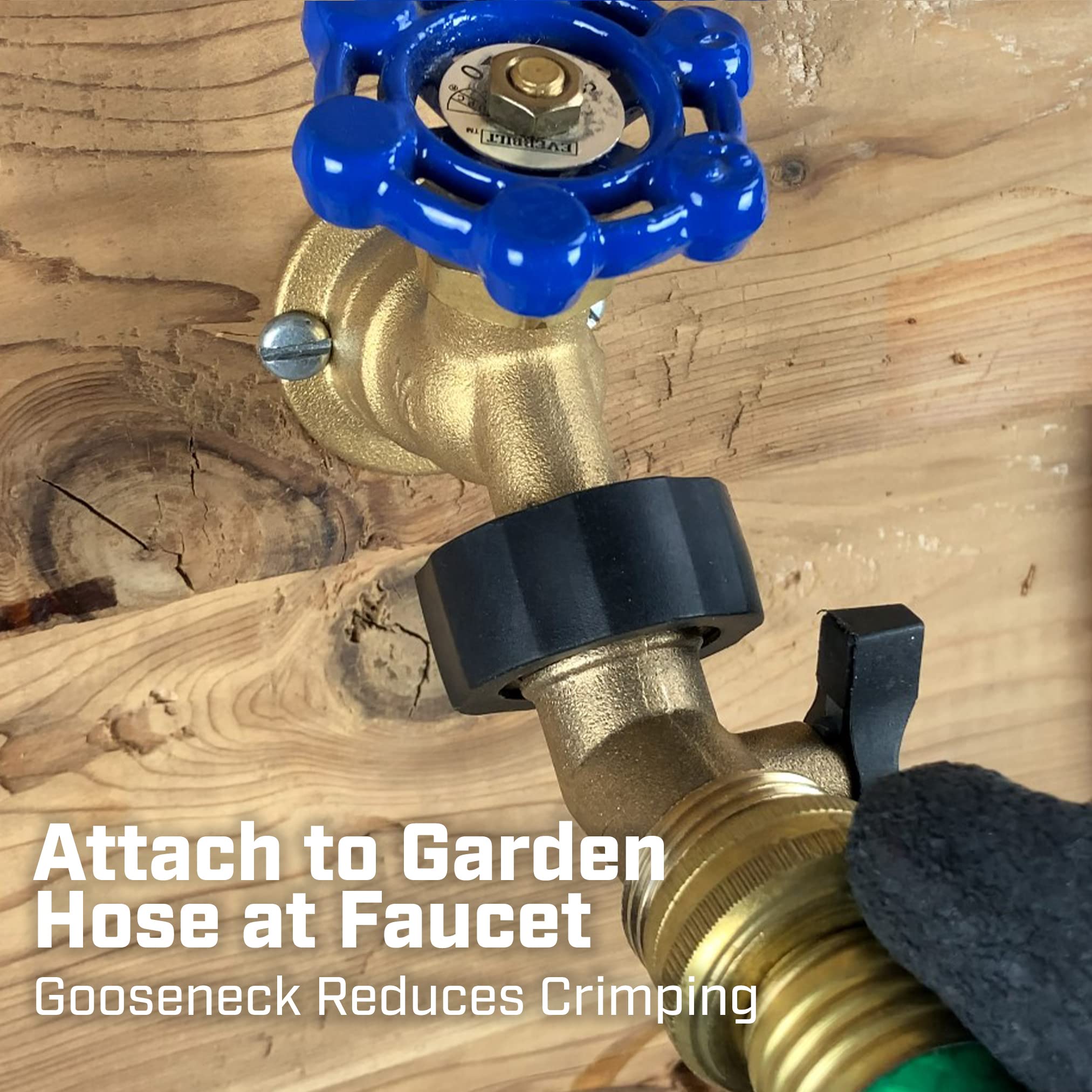 Chapin 6-9450: Gooseneck Shut Off Hose Coupling, Heavy Duty Brass Valve Garden Hose Connector, Set of 2 - Image 5