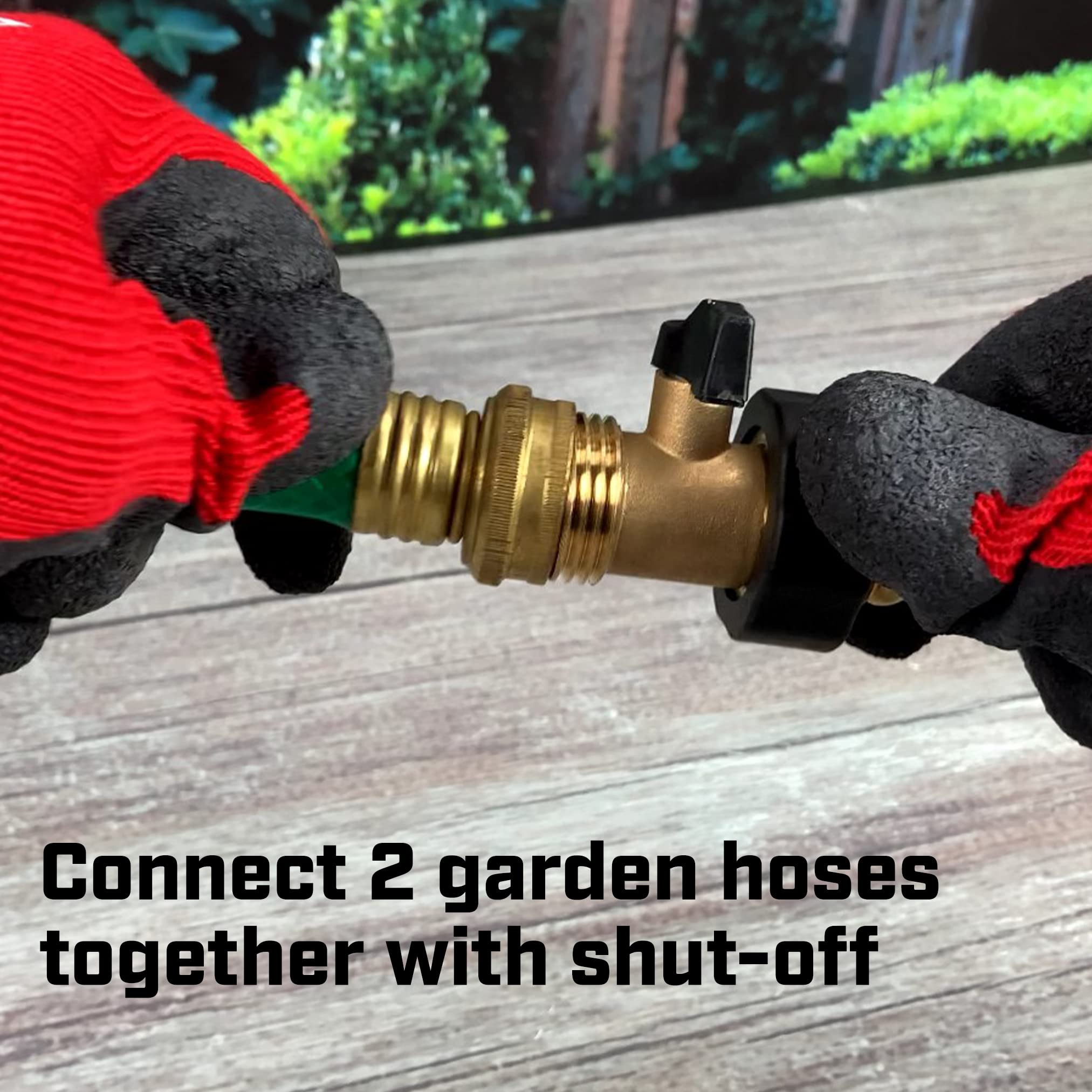 Chapin 6-9451: Shut Off Hose Coupling, Heavy Duty Brass Valve Garden Hose Connector, Set of 2 - Image 4