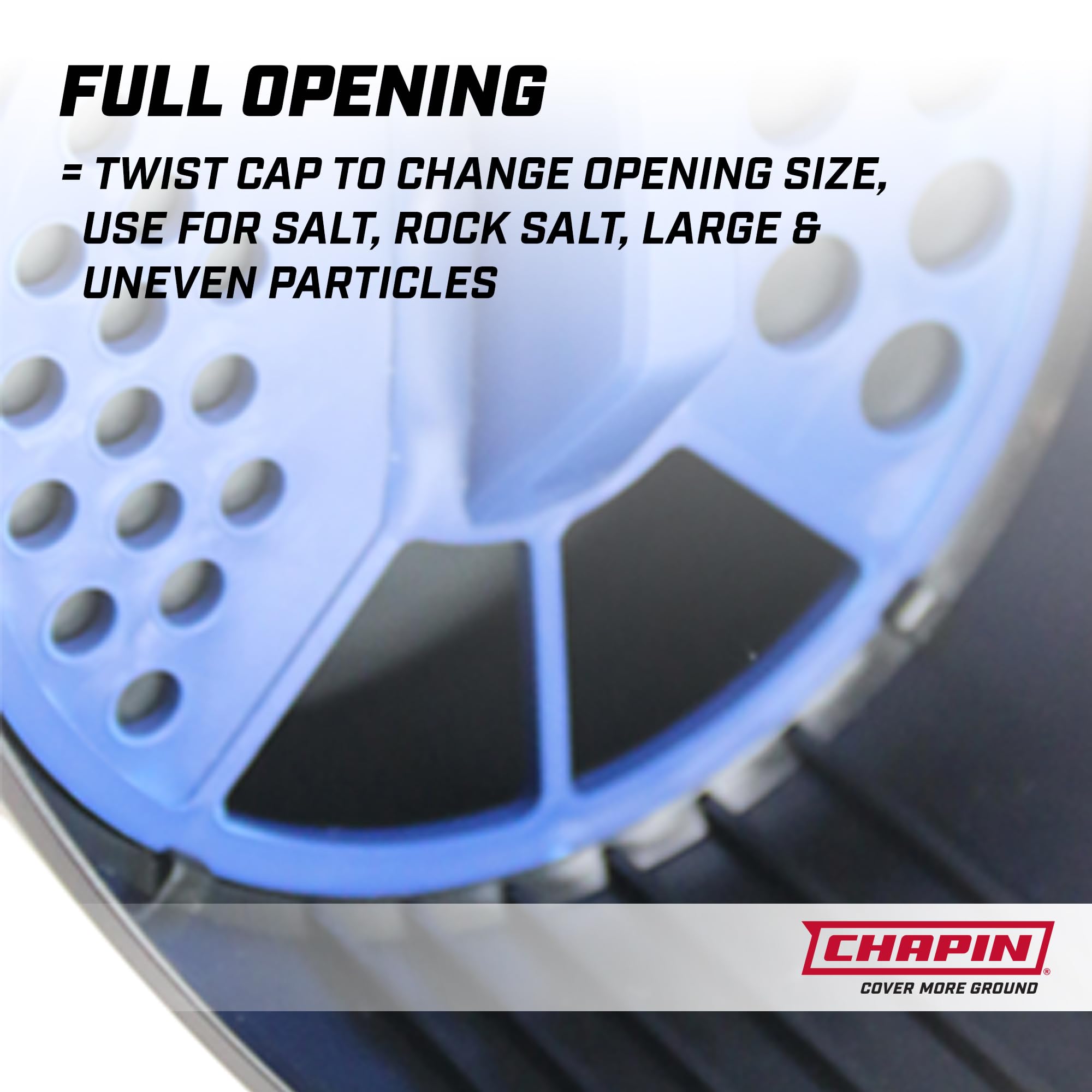 Chapin 8740A: 64-Ounce Black Poly Hand Shaker Spreader for Turf, Fertilizer, Grass Seed, Salt and Sand, Year-Round Use, Large Grip Handle with 3 Openings for Pellets and Particles - Image 5