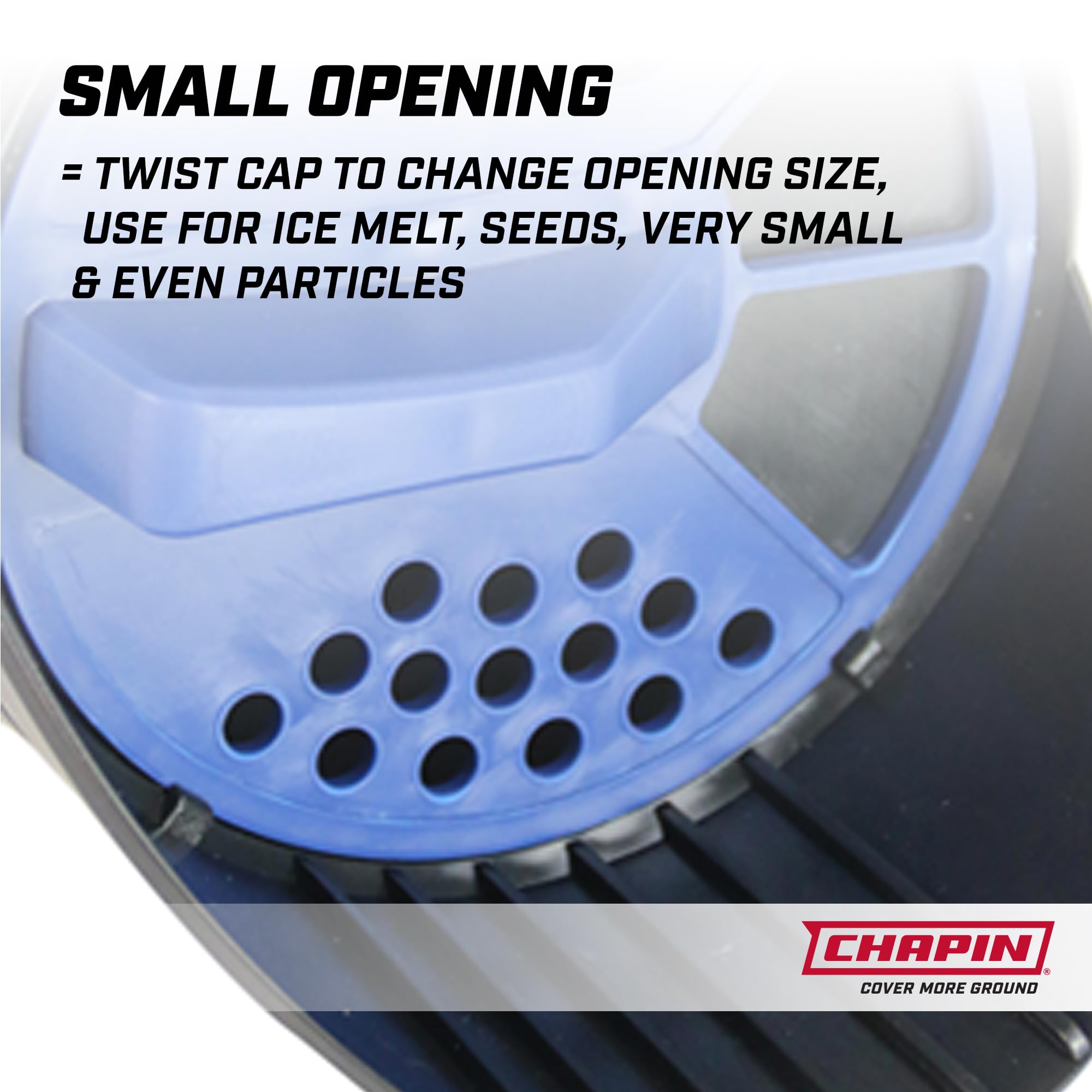 Chapin 8740A: 64-Ounce Black Poly Hand Shaker Spreader for Turf, Fertilizer, Grass Seed, Salt and Sand, Year-Round Use, Large Grip Handle with 3 Openings for Pellets and Particles - Image 7