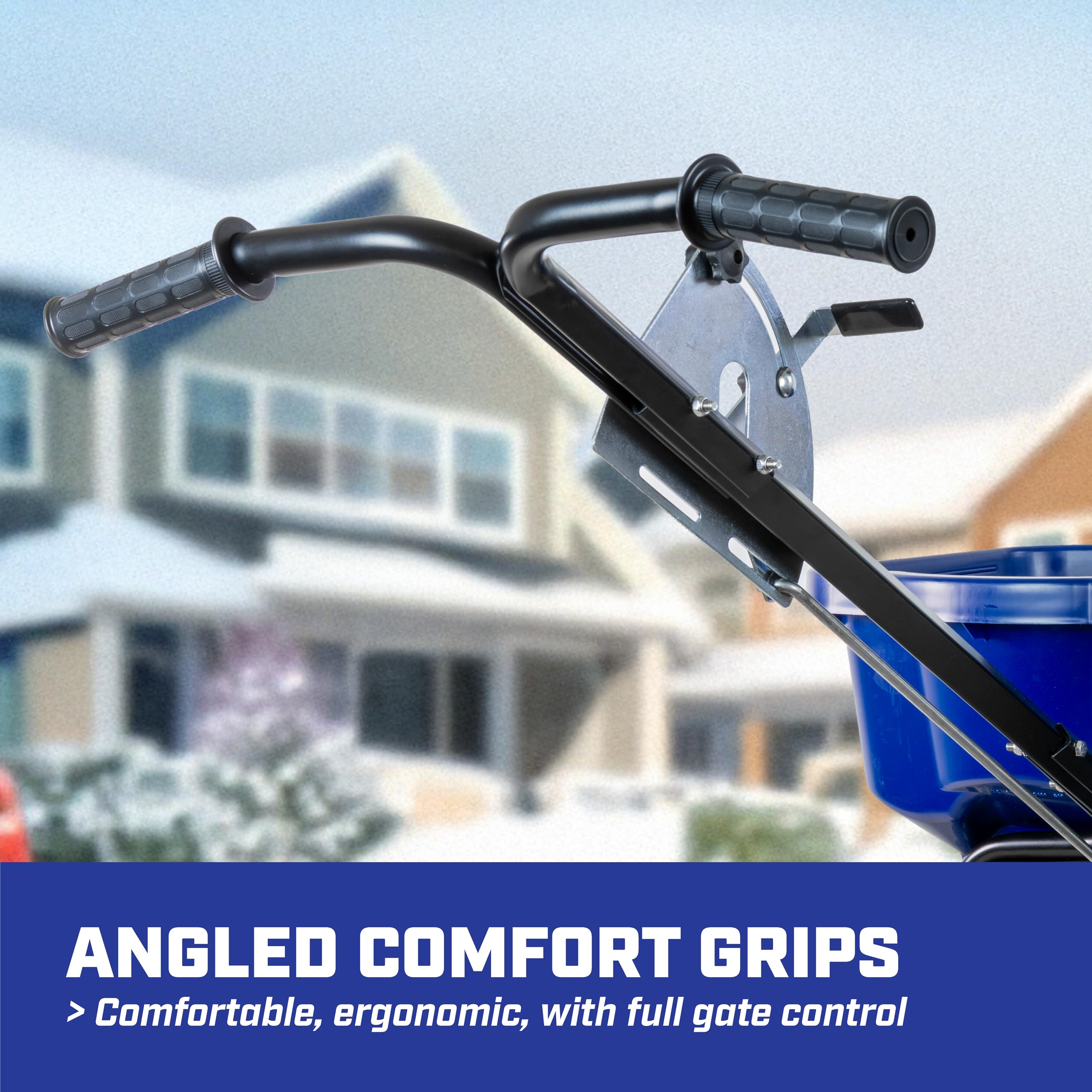 Chapin 88300B Spreader, Salt, Ice Melt, Contractor, SaltPro, Walk Behind, Spiked Auger, Adjustable Baffles, 12" Tires, Lever Control, Enclosed Gears, Weather-Resistant, Rain Cover, 80Lbs - Image 6