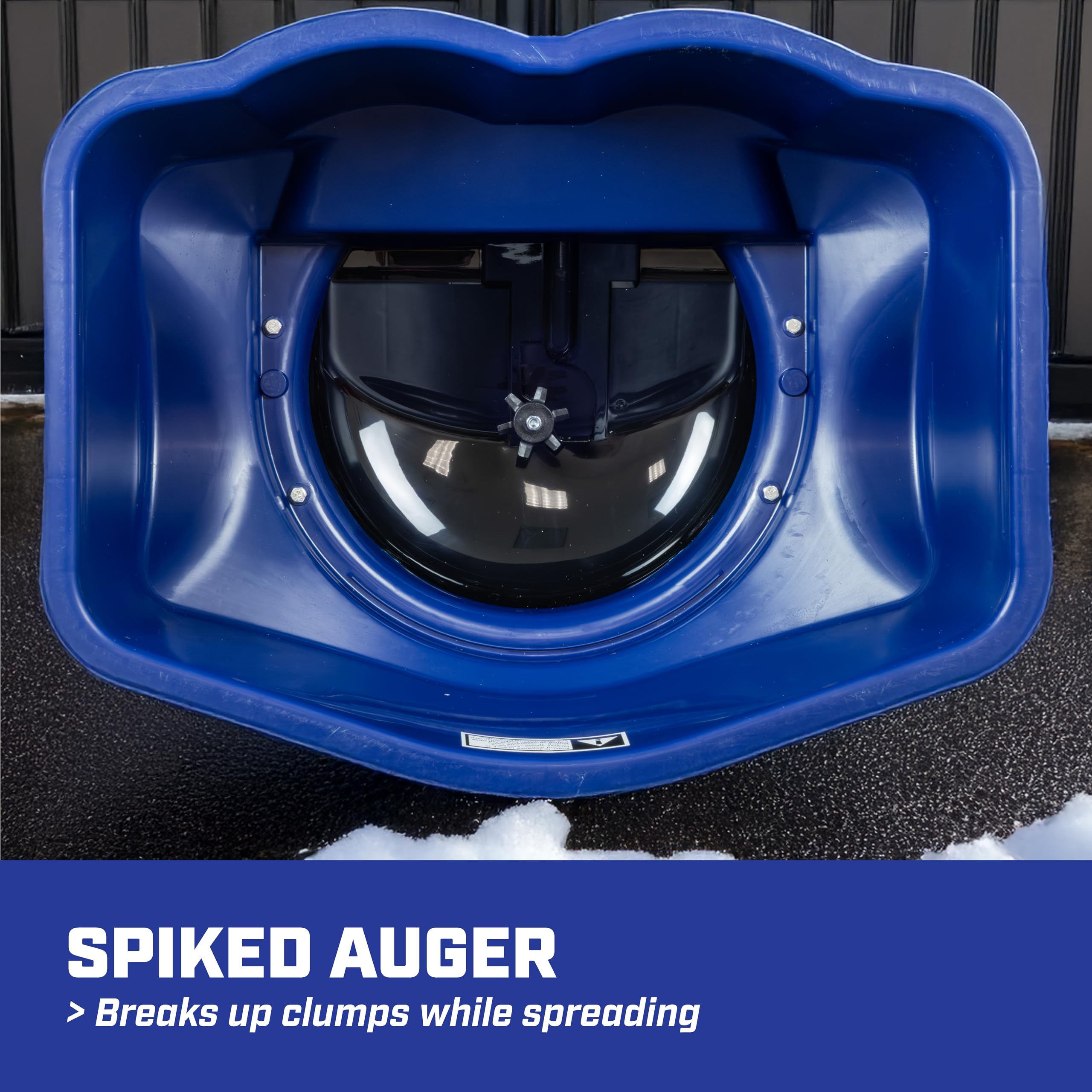 Chapin 88400B Spreader, Salt, Ice Melt, Contractor, SaltPro, Walk Behind, Spiked Auger, Adjustable Baffles, 12" Tires, Enclosed Gears, Ergonomic T-Handle, Weather-Resistant, Rain Cover, 100Lbs - Image 5