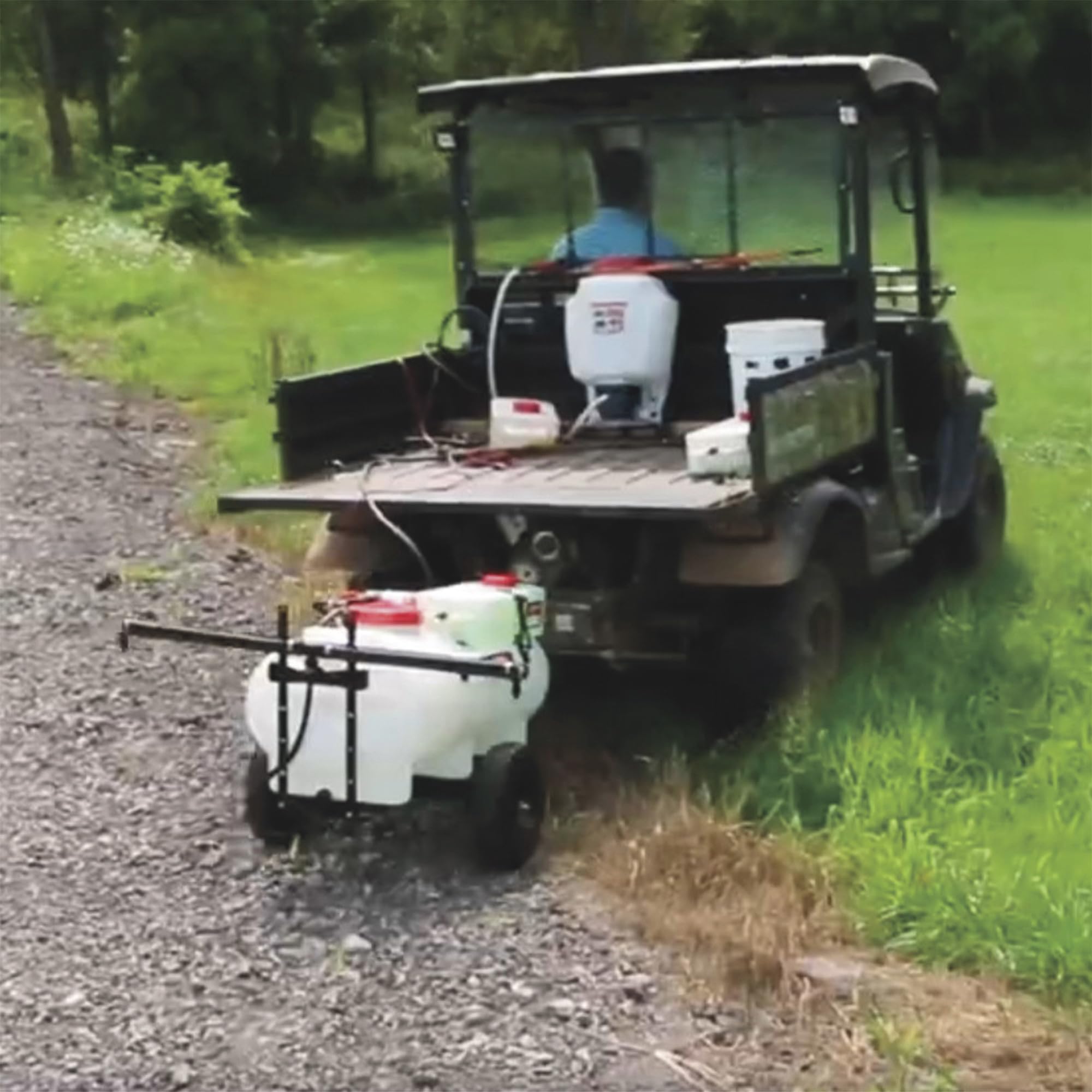 Chapin 97761E: Made in The USA 25-Gallon Mixes on Exit 12V, 2.5 GPM Pump ATV/UTV Tow Behind Spot Sprayer with Separate Water Tank and Concentration Tank to Mix on Demand, Translucent White - Image 3