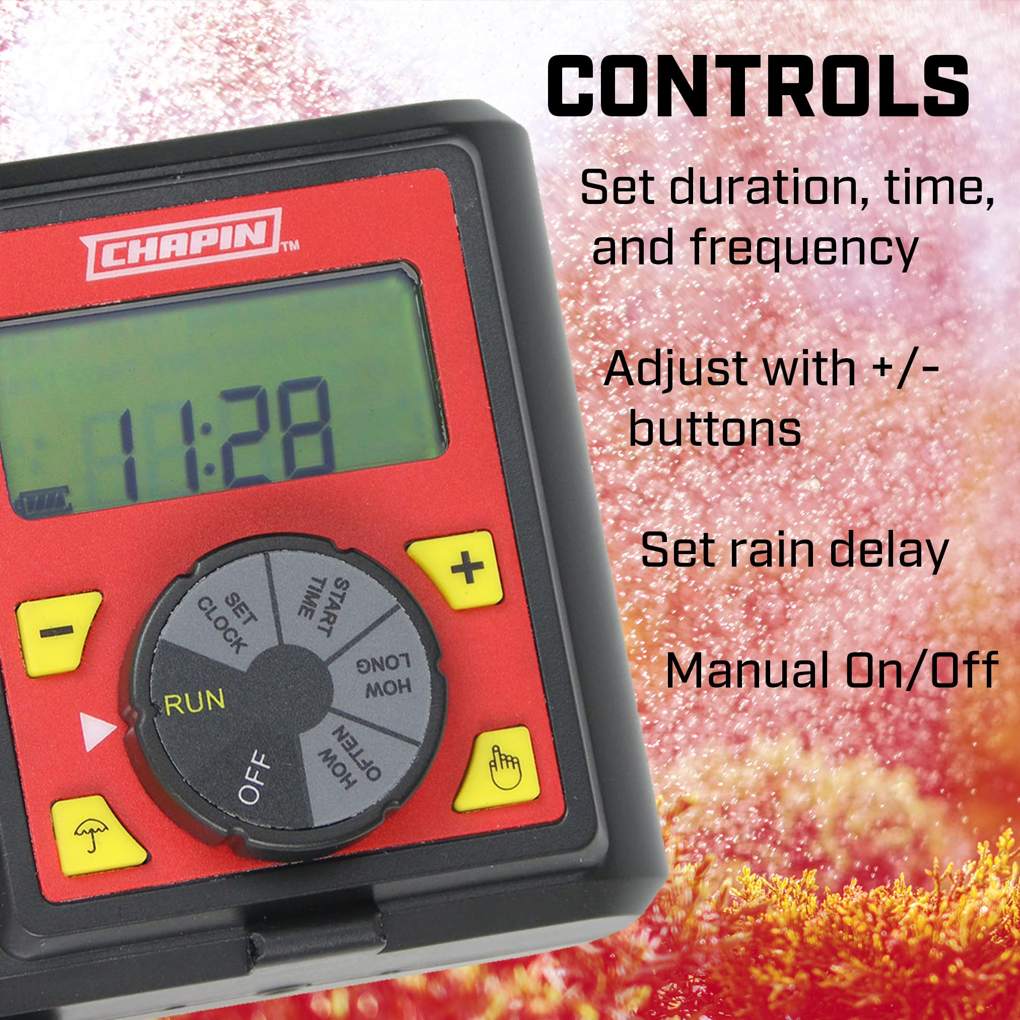 Chapin International 41002: Single Zone Water Timer with Digital Display, Water-Resistant Construction, Set Frequency, Duration and Time Delay, 1-Pack, Red/Black - Image 7